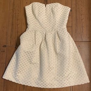 Moulinette Soeurs strapless dress gold detailing